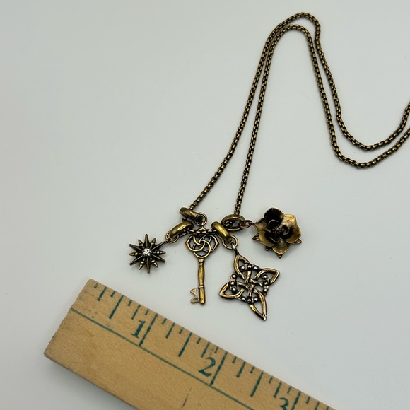 Kendra Scott Charms Collection Bronze Necklace 4 Snap Charms Key Flower Stars - Picture 7 of 11